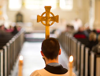 Acolyte during services at Christ Church