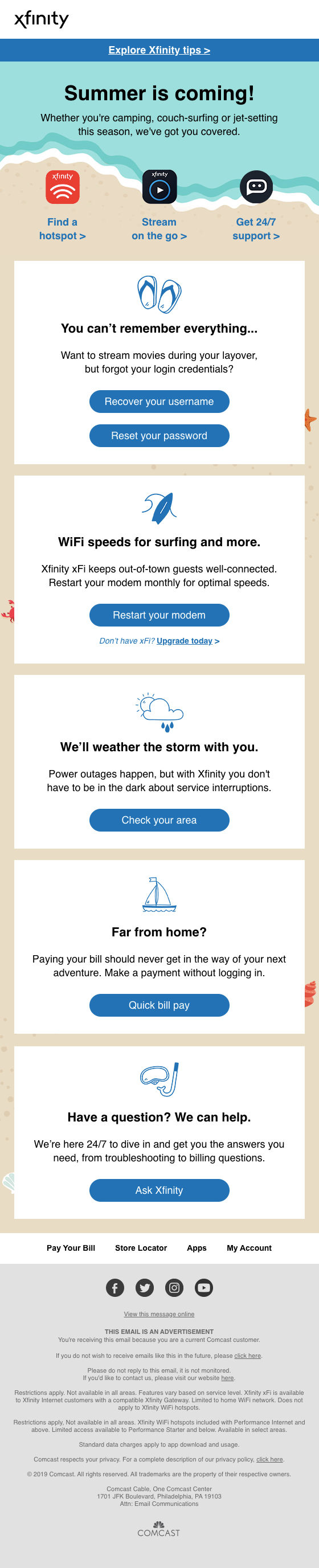 Xfinity tips for vacation + staycation