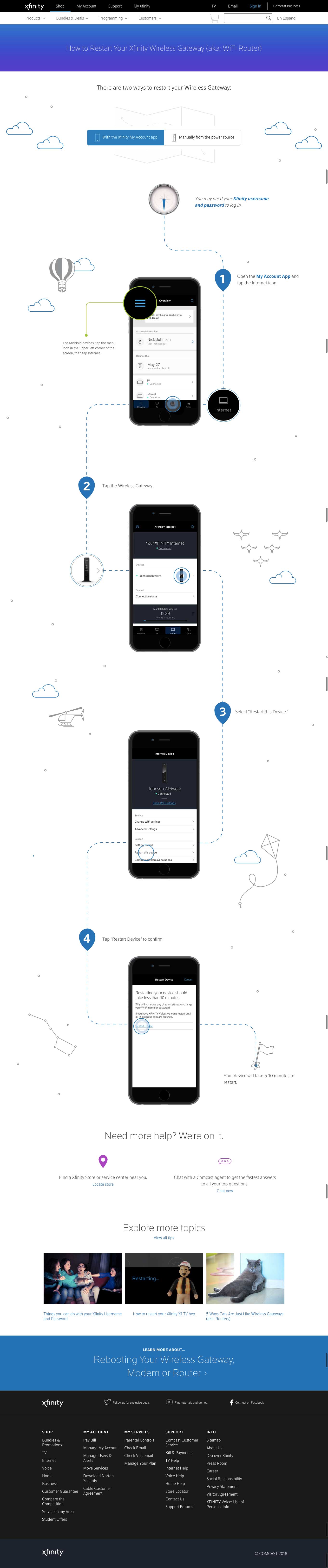 How to restart your Xfinity wireless gateway aka your router